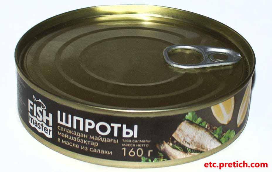 описание и отзыв на Fish Master Шпроты в масле из салаки, из России