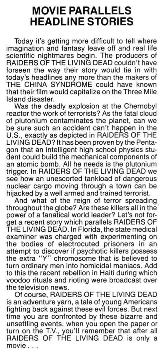 Movie parallels headline stories - capitalize on the Three Mile Island disaster
