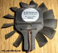 Вентилятор для видеокарты CPS-8015B12 DC Brushless Fan DC 12V 2500RPM