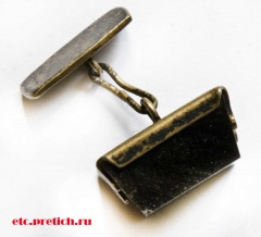 Запонка СССР - серебро, позолоченная, с каким-то черного цвета камнем...